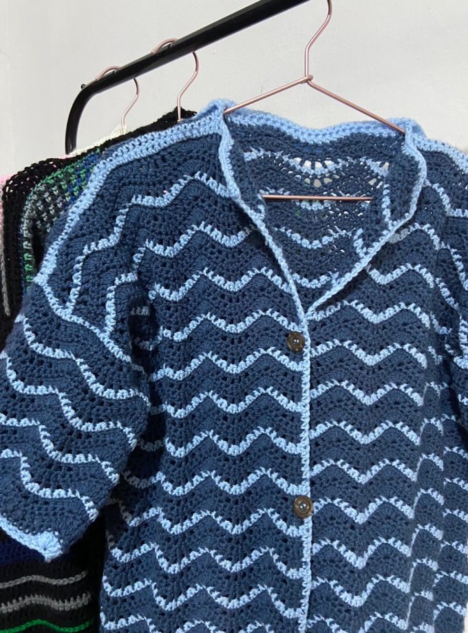 Bluegrass wavy crochet shirt
