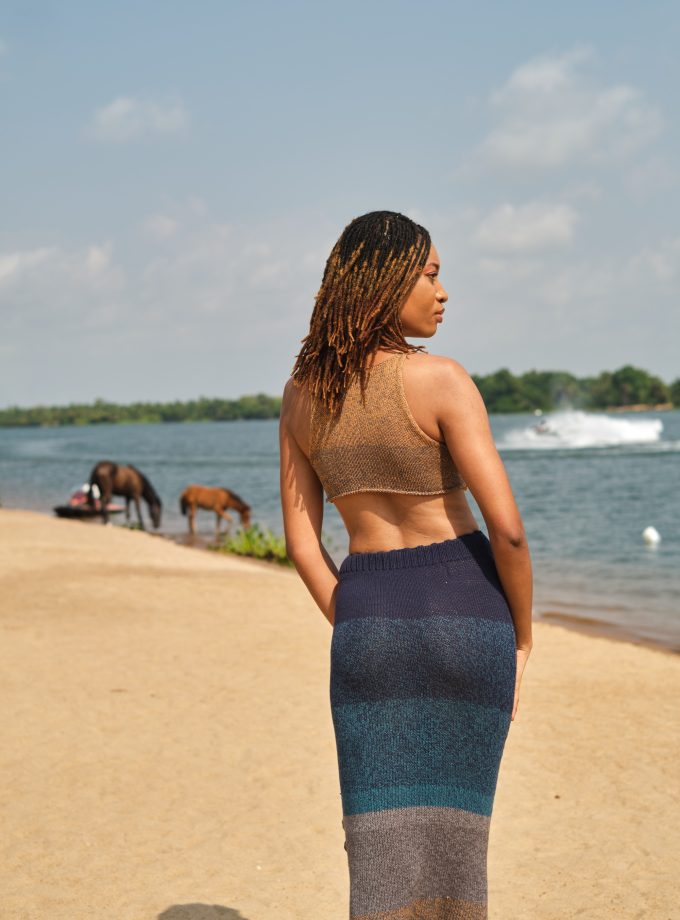 Rhythm knitted maxi skirt set