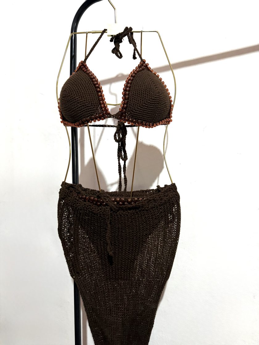 Dream beaded maxi knit cover skirt